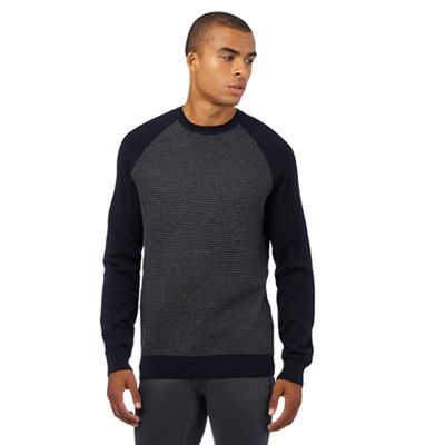Red Herring Navy textured front panel jumper